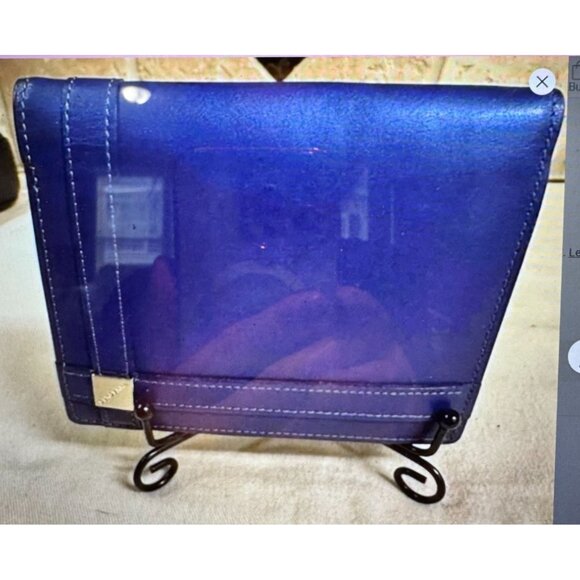 Burberry Bifold Wallet In Navy Blue Leather With Inner Logo Print - Picture 3 of 15